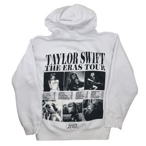 Taylor Swift 2023 The Eras Tour Hoodie Small White Photos Black & White VGUC